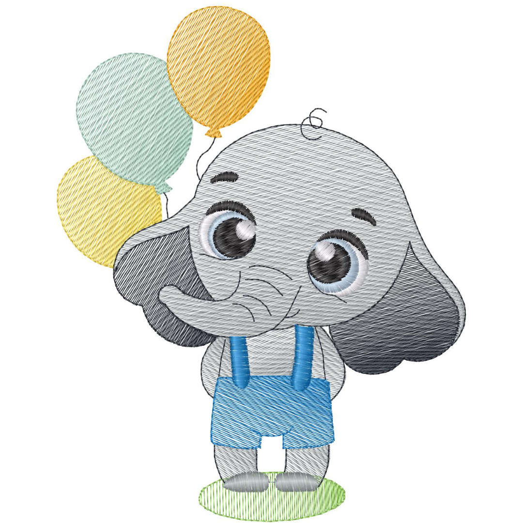 Elefantito con Jumper y Globos