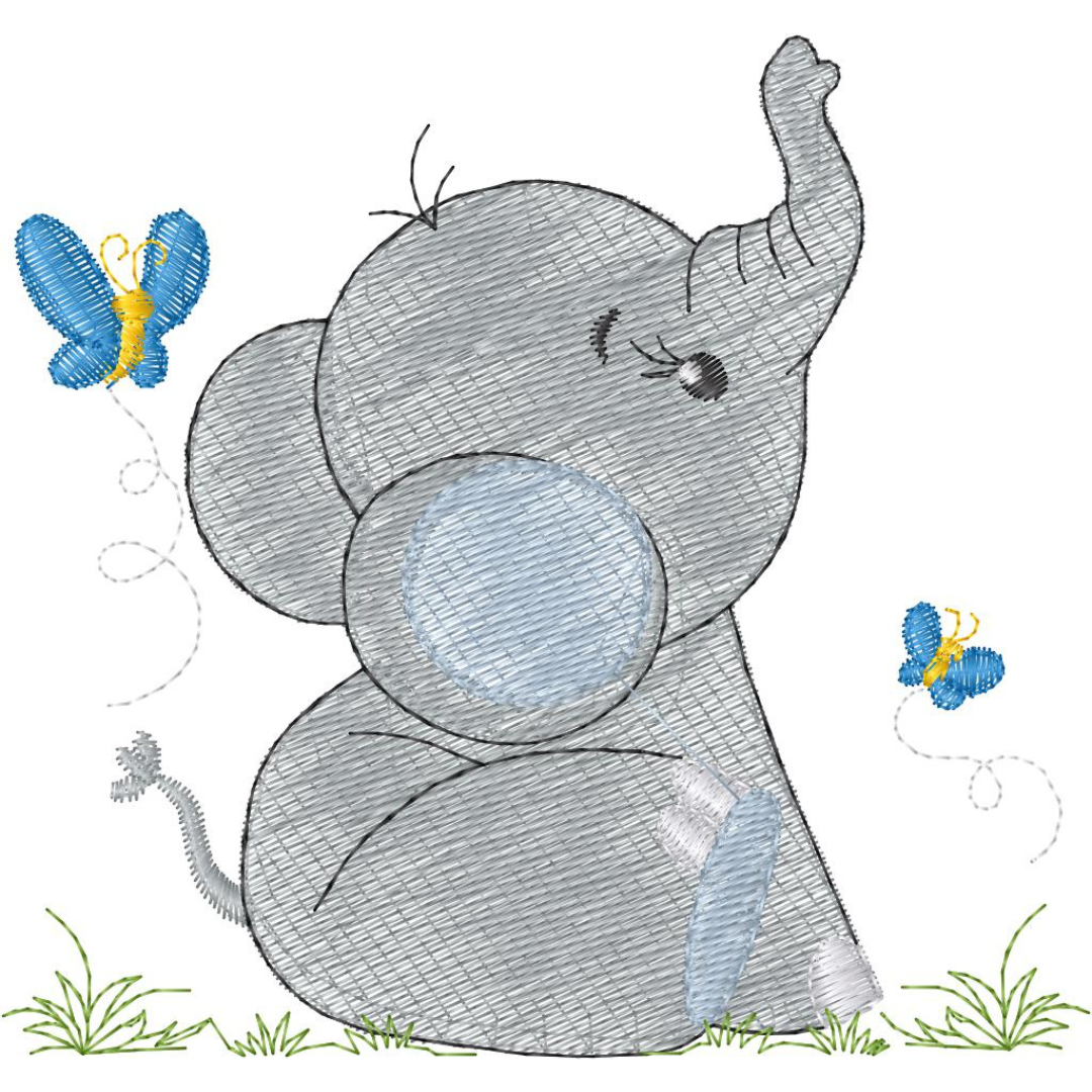 Elefantito con Mariposas