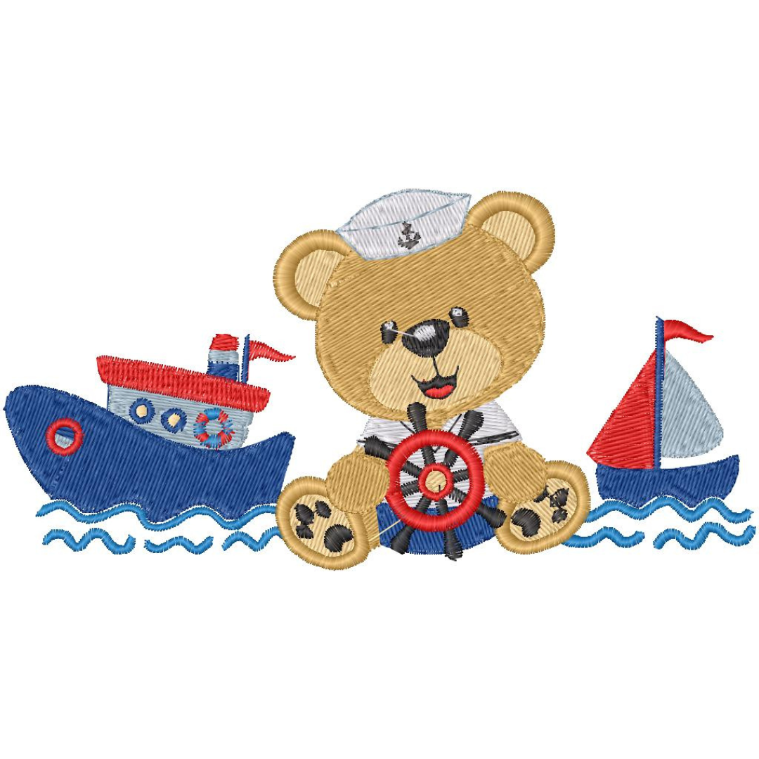 Osito Marinero con Bote y Velero