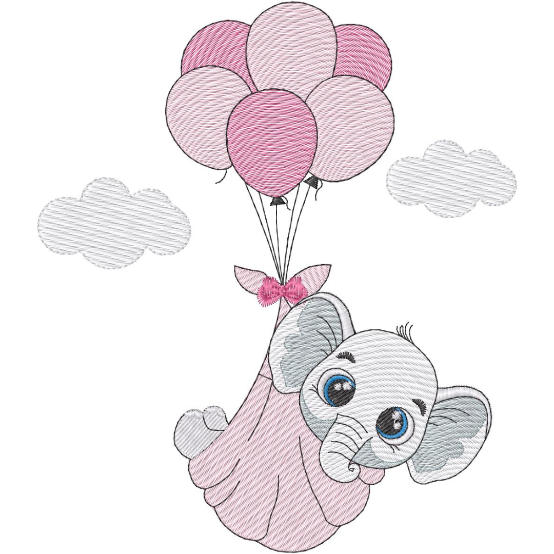 Elefantita Cute en Globos