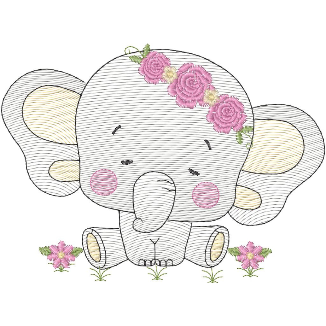 Elefantita con Flores