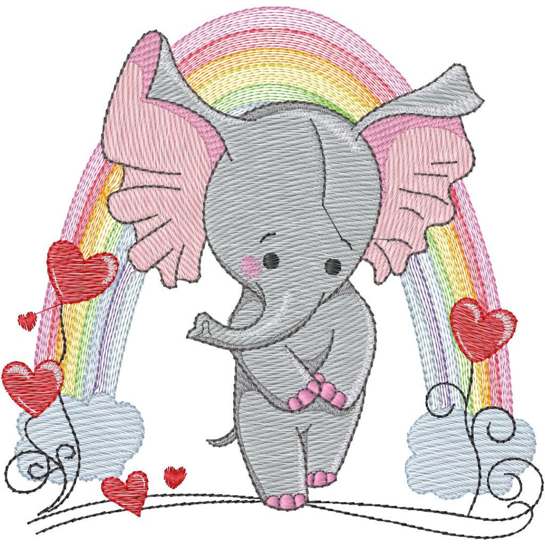 Elefantita con Arcoiris