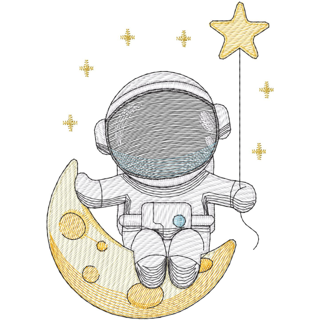 Astronauta en la Luna y su Estrella