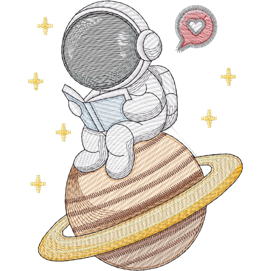 Astronauta Leyendo en la Luna