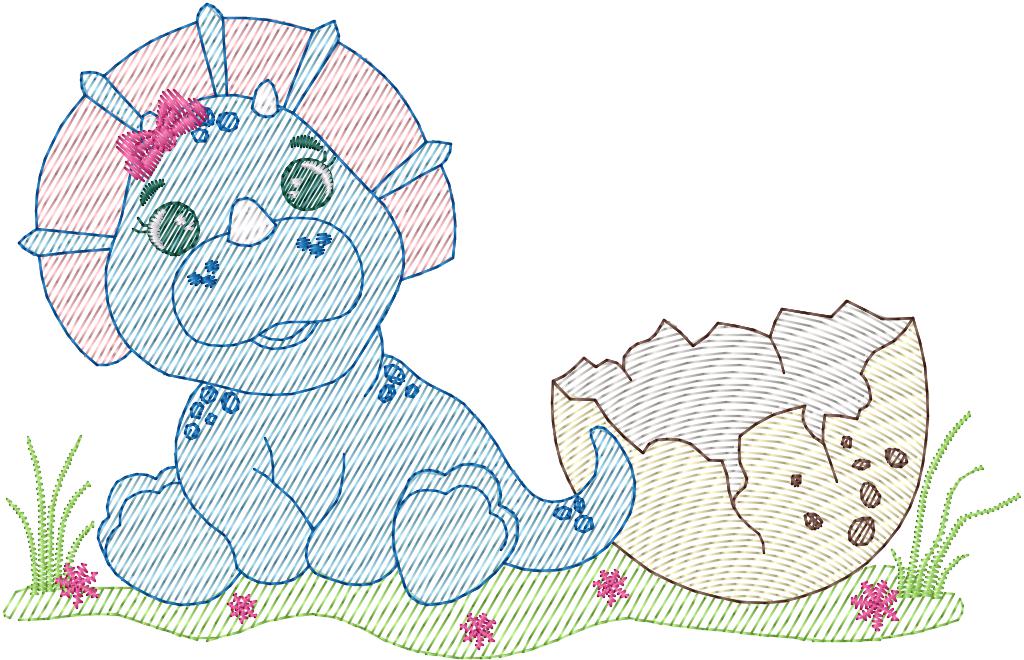 Baby Triceratopo Niña