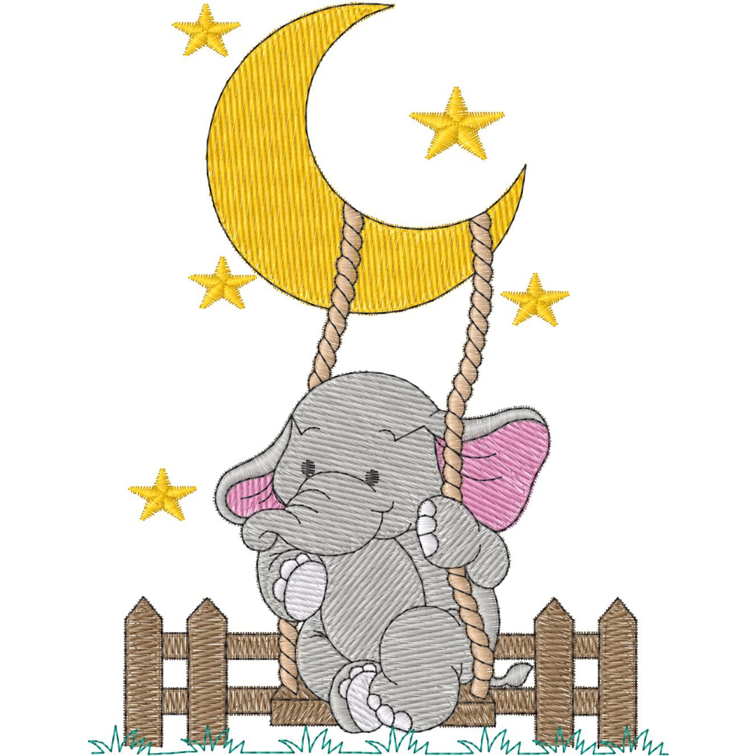 Elefantito Columpiandose en la Luna