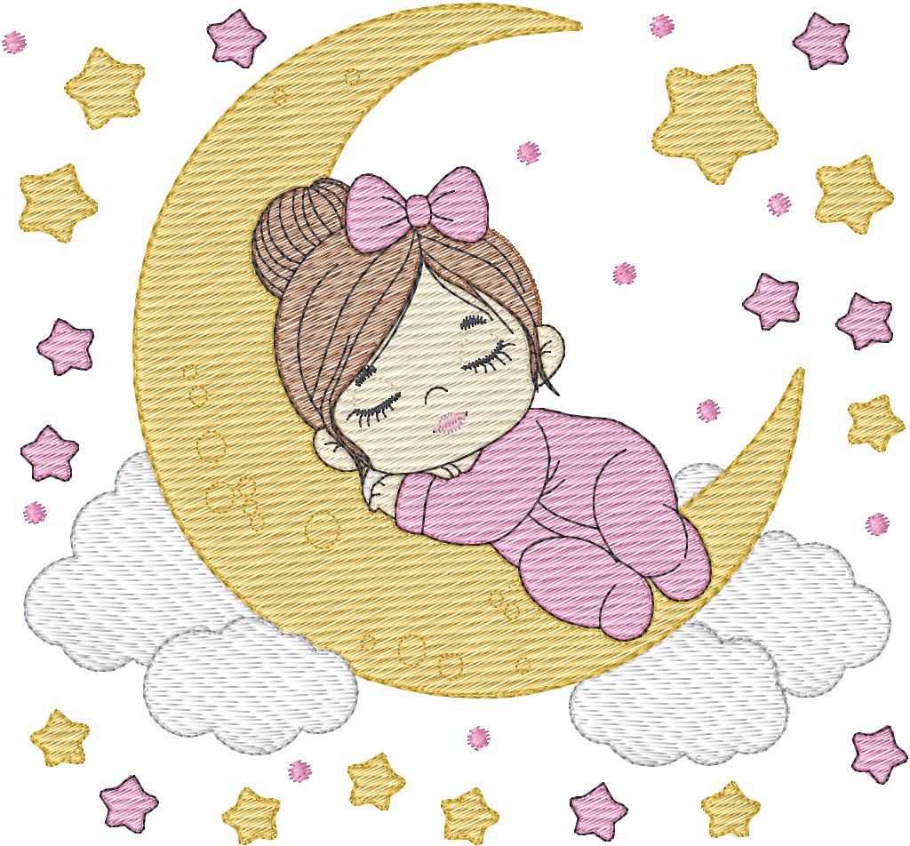 Bebita en la luna con Estrella
